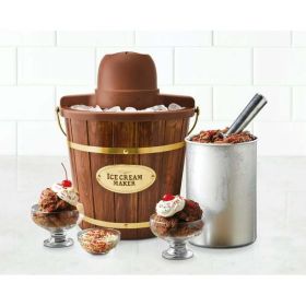 4-Quart Wood Bucket Ice Cream Maker