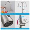 Brushed Nickel Kitchen Faucet with Pull Down Sprayer, Kitchen Sink Faucets 1Handle Single Hole Deck Mount High Arc 360 Degree Swivel Pull Out Kitchen