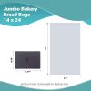 Pack of 250 Poly Jumbo Bakery Bread Bags 14 x 24 + 3 Lip Large Clear Gusseted Bags on Wicket 14x24+3 Polyethylene Bags 1.25 Mil Thick Poly Bags for Ho