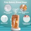 Plastic Bread Bags 6" x 3" x 12". Pack of 100 Gusseted Plastic Bags for Homemade Bread. 6x3x12 Polyethylene Bread Bag. 0.65 Mil Thick Clear Plastic Ba