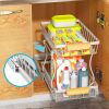 Under the sink Rack 2 Layer Bathroom Kitchen Pull-Out Metal Shelf Organizer