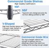 5 Tier Shelf Wire Shelving Unit, NSF Heavy Duty Metal Large Storage Shelves
