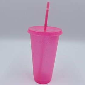 Multi Specification Design Comfortable Straw Cup (Option: Rose Red-L)