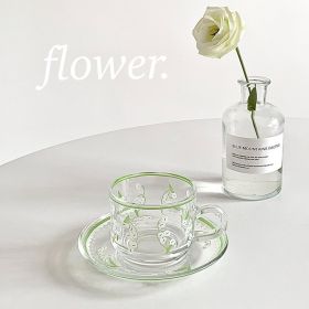 French Afternoon Tea Coffee Cup And Saucer Set (Color: Green)