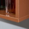 Wood wall-mounted storage cabinet, 5-layer toilet bathroom storage cabinet, multifunctional cabinet with adjustable door