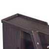 Kitchen Island Cart on Wheels with Adjustable Shelf and 5 Wine Holders, Storage Cart for Dining Room, Kitchen