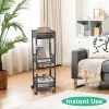 3-Tier Rotating 1-Second folding Storage Rack Metal
